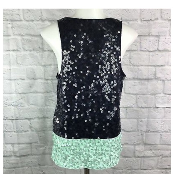 J.Crew Navy & Mint Sequin Tank - Picture 3 of 4